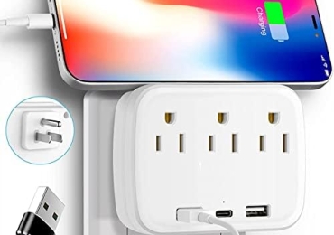 Cargador con Enchufe / 2 Puertos USB / 1 Tipo C