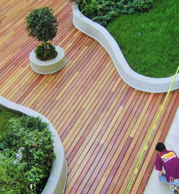 Deck Cumarú, Ipe, Teca, PVC,  de Cuatro Acabados, -4akva2-