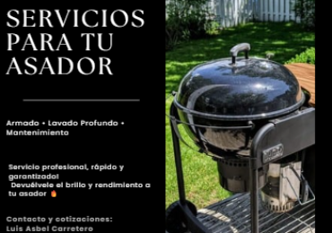 Servicio profesional de lavado, armado y mantenimiento de asadores