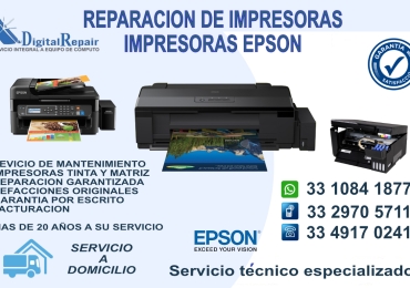 EPSON REPARACION DE IMPRESORAS, SERVICIO A DOMICILIO