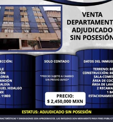 DEPARTAMENTO EN INIGUALABLE ZONA CDMX