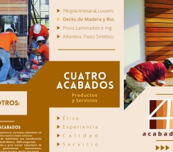 Cuatro Acabados… a toda Madera !, -laminados, alfombras, vinílicos, decks