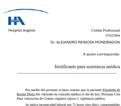 JUSTIFICANTES HOSPITAL PARTICULAR