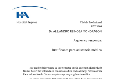 JUSTIFICANTES HOSPITAL PARTICULAR