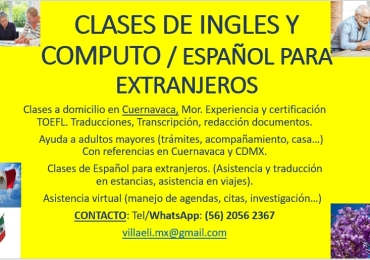 INGLES ADULTOS MAYORES / SPANISH LESSONS CUERNAVACA