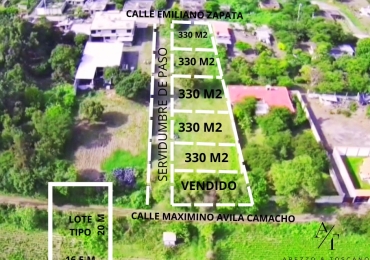 LOTES CON SERVICIOS EN ATLIXCO, PUEBLA 330 M2