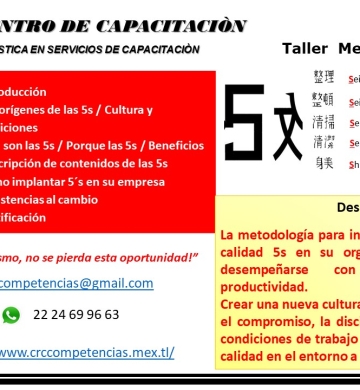 CURSO CAPACITACION METODOLOGIA DE TRABAJO 5S