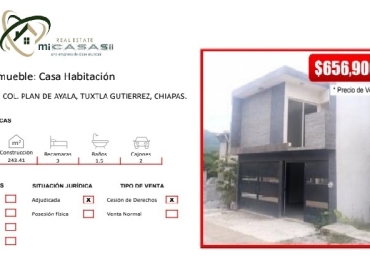 Casa En Chiapas – RECUPERACIÓN INMOBILIARIA