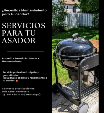Servicio profesional de lavado, armado y mantenimiento de asadores