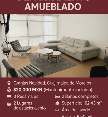 ✨ SE RENTA DEPARTAMENTO AMUEBLADO ✨