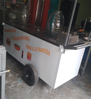 carrito para hot dogs y hamburgesas