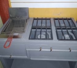 estufa 4 quemadores con freidora