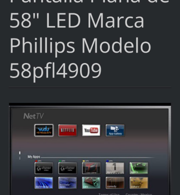 Pantalla plana de 58 pulgadas Mca. Phillips