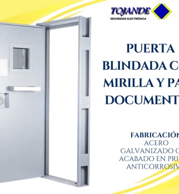 PUERTA BLINDADA CON MIRILLA Y PASA DOCUMENTOS TOJANDE