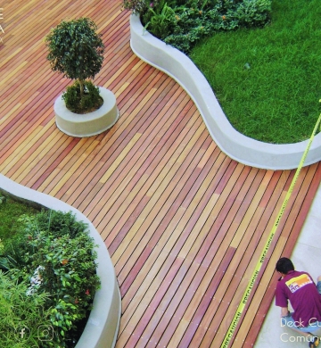 Deck Cumarú, Ipe, Teca, PVC,  de Cuatro Acabados, -4akva2-