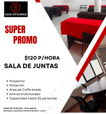 Axia oficinas, alquila salas de juntas ya