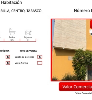 Casa sola de 4 recamaras – Tabasco RECUPERACIÓN INMOBILIARIA