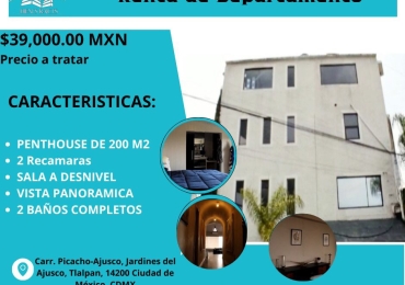 En RENTA: ¡Impresionante Penthouse de 200 m² con impresionantes vistas panorámicas