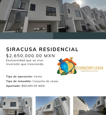 CASA EN VENTA SIRACUSA RESIDENCIAL SAN ANDRES CHOLULA