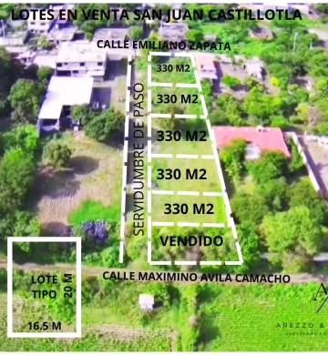 LOTES CON SERVICIOS EN ATLIXCO, PUEBLA 330 M2