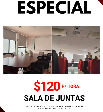 Renta de sala de juntas en Axia