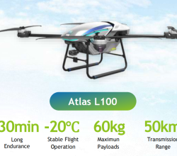 El dron Atlas L100 Dron con batería de litio utilizado en la limpieza de muros cortina/paneles solares, izado logístico y lucha contra incendios forestales