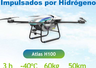 Dron impulsado por hidrógeno Atlas H100 agricola